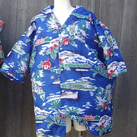 Vintage Hawaiian Shirt sz 4xl Silky Polyester NOS Old # stock